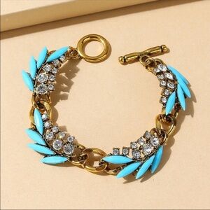 European and American mixed media retro style gemstone bracelet NWT